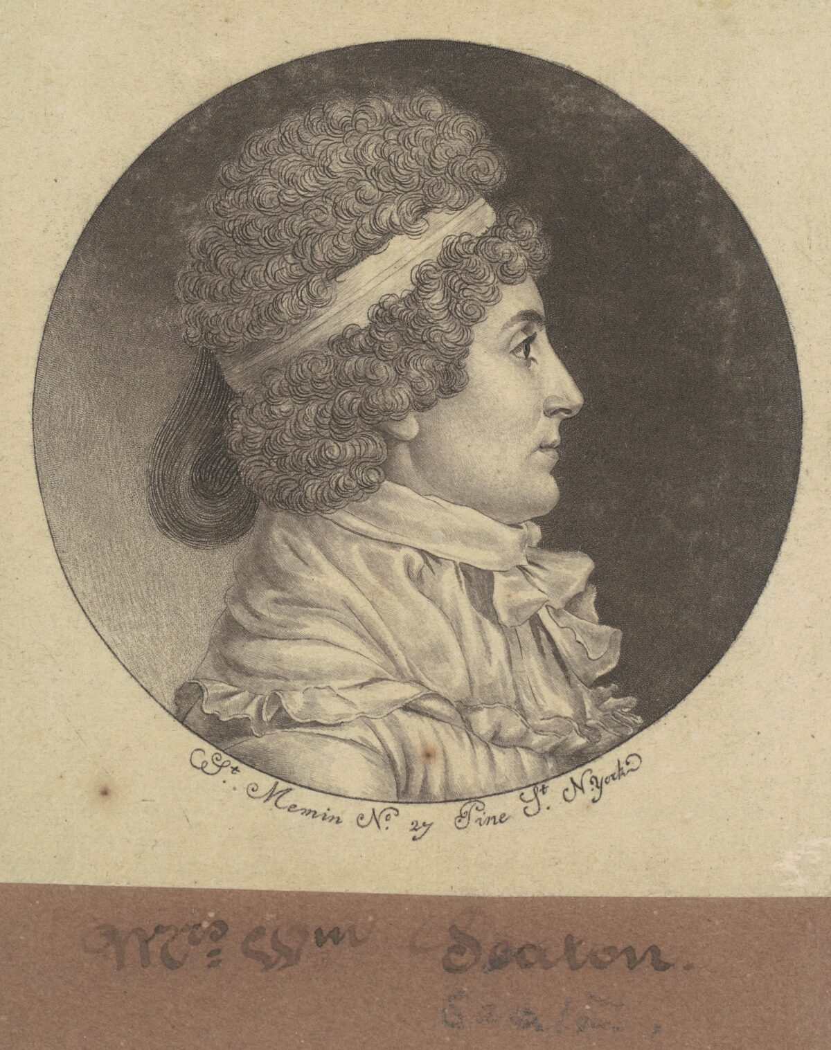 Một bức chân dung bà Elizabeth Ann Bayley Seton của họa sĩ Charles Balthazar Julien Févret de Saint-Mémin, năm 1797. Tranh khắc trên giấy. Phòng trưng bày Nghệ thuật Quốc gia, thủ đô Hoa Thịnh Đốn. (Ảnh: Tài sản công)