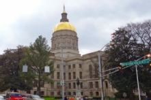 Tòa nhà Quốc hội của Tiểu bang Georgia ở Atlanta, được trang trí bằng vàng lá từ Dahlonega, Georgia. (Ảnh: Mary Silver/The Epoch Times)
