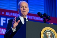 Tổng thống Joe Biden nói chuyện trong Hội nghị Lập pháp năm 2023 của Hiệp hội Cứu hỏa Quốc tế (IAFF) tại Hoa  Thịnh Đốn, hôm 06/03/2023. (Ảnh: Saul Loeb/AFP qua Getty Images)