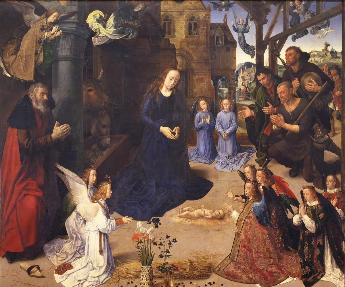 Tác phẩm “The Portinari Triptych” (Bức tranh thánh của nhà Portinari), 1477–1478, của danh họa Hugo van der Goes. (Ảnh: Tài sản công)