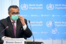 Giám đốc Tổ chức Y tế Thế giới (WHO) Tedros Adhanom Ghebreyesus trong một cuộc họp tại trụ sở của WHO ở Geneva, Thụy Sĩ, ngày 24/05/2021. (Ảnh: Laurent Gillieron/AFP qua Getty Images)