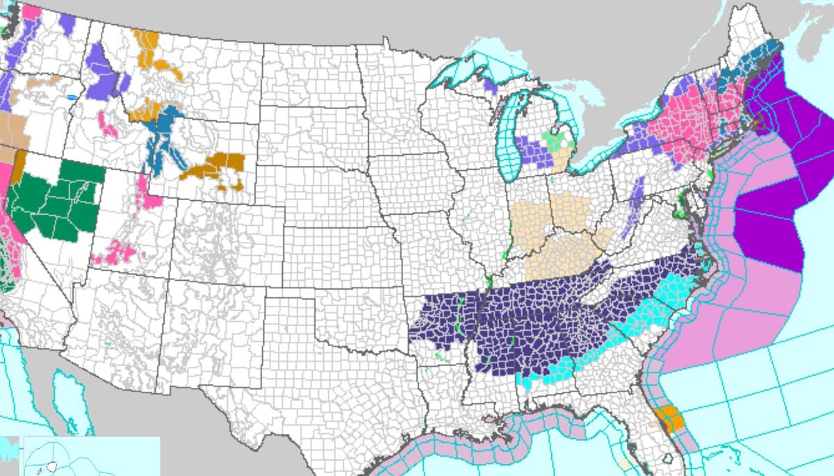 Hoa Kỳ: Nhiều cảnh báo mới được ban bố khi cơn bão Nor’easter mạnh lên nhanh chóng trước khi đổ bộ vào Bờ Đông