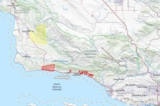 Một bản đồ hôm 14/03/2023 do Quận Santa Barbara đăng tải cho thấy các lệnh sơ tán hiện đang có hiệu lực do một cơn bão mùa đông “sông khí quyển” sẽ đổ bộ vào phần lớn California vào thứ Ba (14/03) và thứ Tư (15/03). (Ảnh: Quận Santa Barbara)