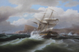 Trong chuyện ngụ ngôn của Kierkegaard, một kẻ ác cầu nguyện cho con tàu của mình không bị chìm, điều này khiến một nhà thông thái phải cảnh báo: “Giữ im lặng nào, ông bạn của tôi; nếu trời phát hiện rằng ông đang ở trên tàu, con tàu tất sẽ chìm.” Tác phẩm “An American Ship in Distress” (Một con thuyền Mỹ gặp khó nạn) của họa sĩ Thomas Birch, năm 1841. Bảo tàng Nghệ Thuật Timken (Ảnh: Tài sản công)