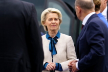 Chủ tịch Ủy ban Âu Châu Ursula von der Leyen tham dự một cuộc họp báo trong Hội nghị thượng đỉnh Bắc Hải về phong điện ngoài khơi tại Cảng Esbjerg, Đan Mạch, vào ngày 18/05/2022. (Ảnh: Bo Amstrup/Ritzau Scanpix qua Reuters)