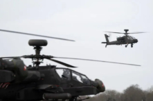 Trực thăng tấn công Apache AH-64E tại Trạm bay Wattisham. (Ảnh: Joe Giddens/PA)