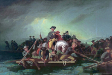 Bức tranh sơn dầu “Tướng Washington băng qua sông Delaware” của họa sĩ người Mỹ, George Caleb Bingham. (Ảnh: Tài sản công)