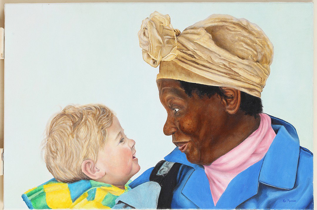 Tác phẩm “Tình yêu vô điều kiện” của họa sĩ Kim Myerson được trao Giải thưởng Nhân văn & Văn hóa trong cuộc thi này năm 2014. (Ảnh: Cuộc thi Quốc tế Vẽ tranh Sơn dầu Tả thực Nhân vật của Đài truyền hình NTD)