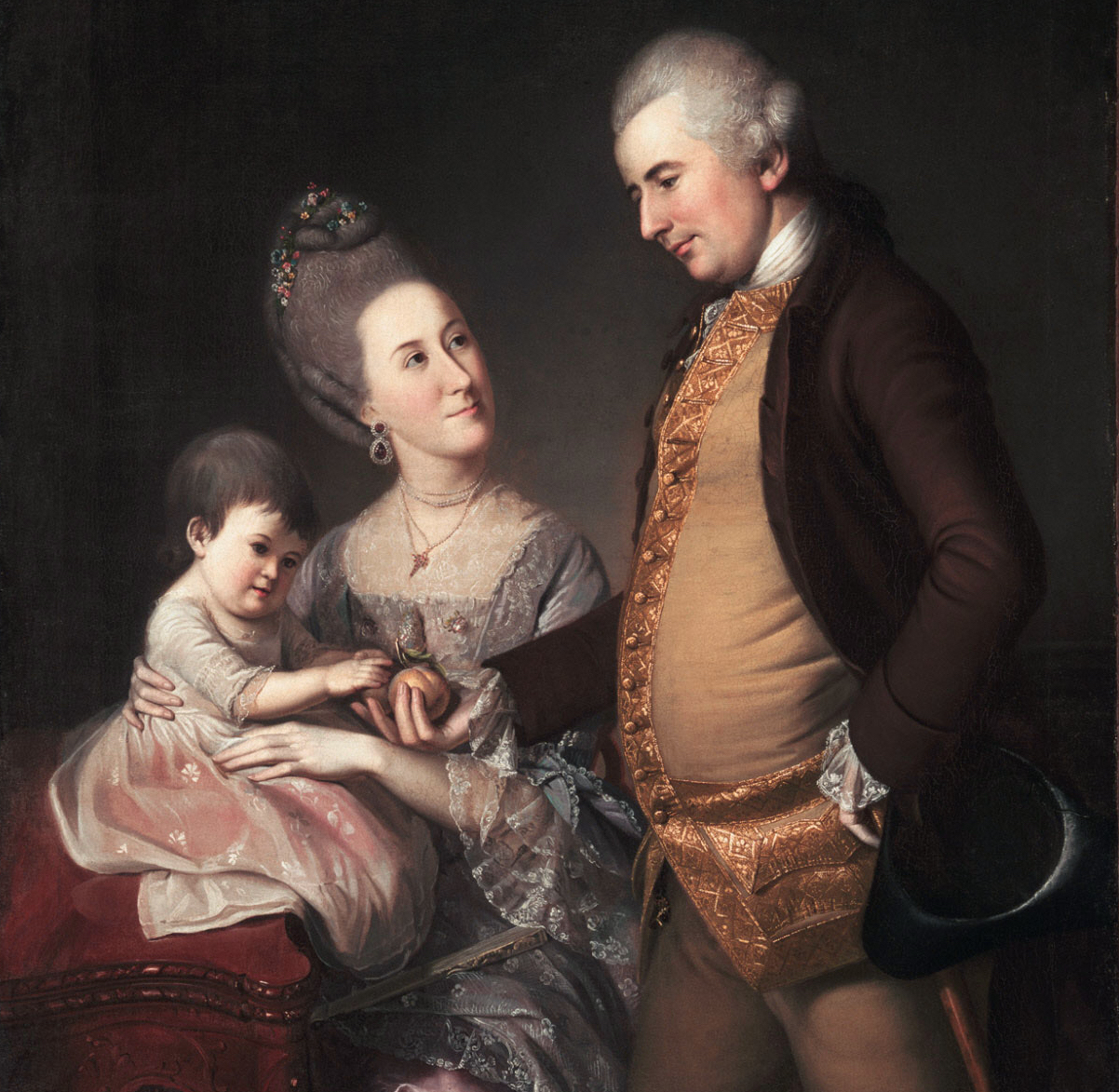 Bức tranh sơn dầu “John and Elizabeth Lloyd Cadwalader and their Daughter Anne” của họa sĩ người Mỹ, Charles Willson Peale. (Ảnh: Tài sản công)