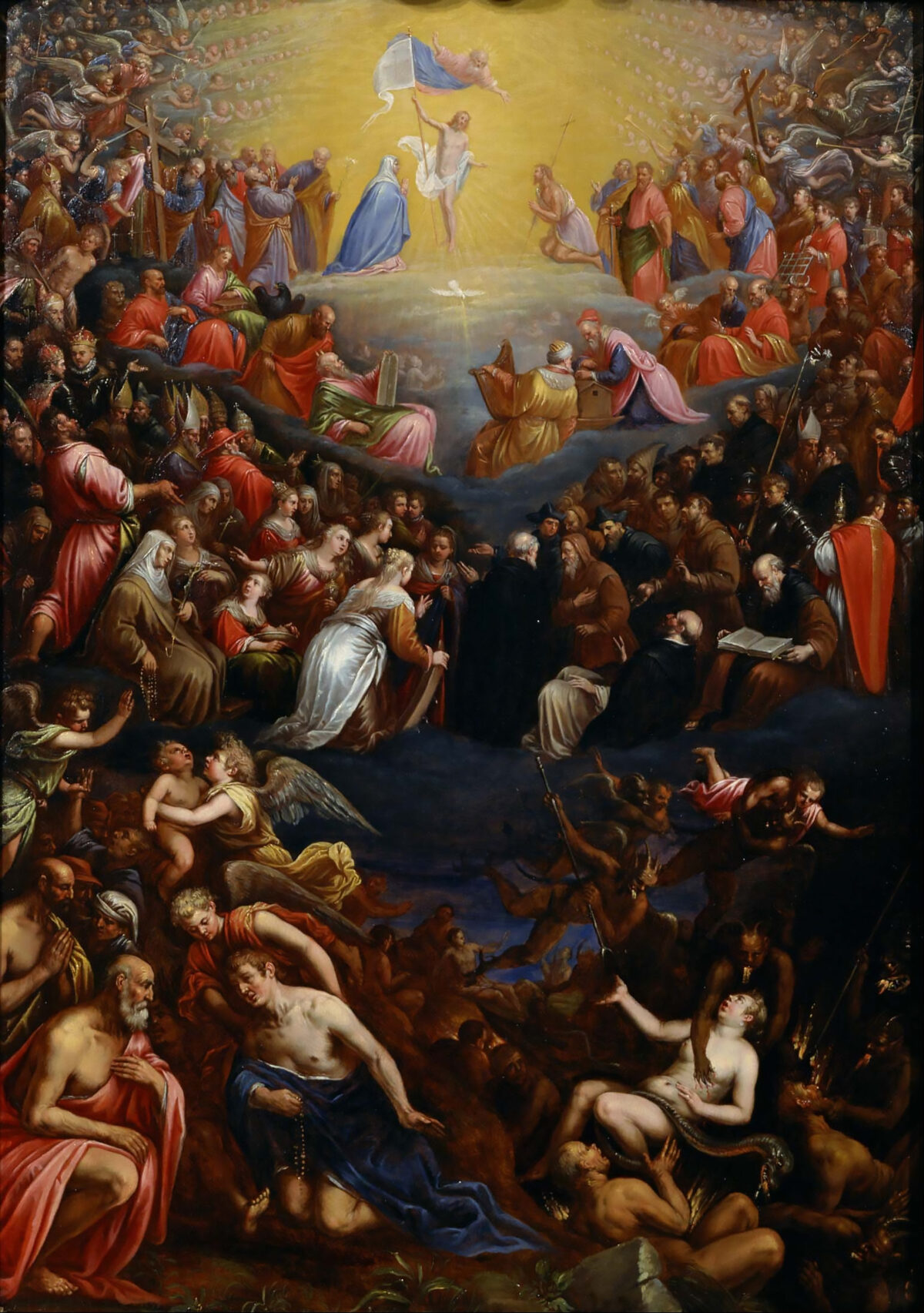Gần như tất cả các tín ngưỡng đều nói về sự phán xét cuối cùng. “The Last Judgment” (Sự phán xét cuối cùng), khoảng năm 1595, của họa sĩ Leandro Bassano. National Museum of Western Art, Tokyo. (Ảnh: PD-US)