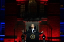 Tổng thống Joe Biden có bài diễn văn bên ngoài Công viên Lịch sử Quốc gia Độc lập ở Philadelphia, Pennsylvania, vào ngày 01/09/2022. (Ảnh: Jim Watson/AFP qua Getty Images)