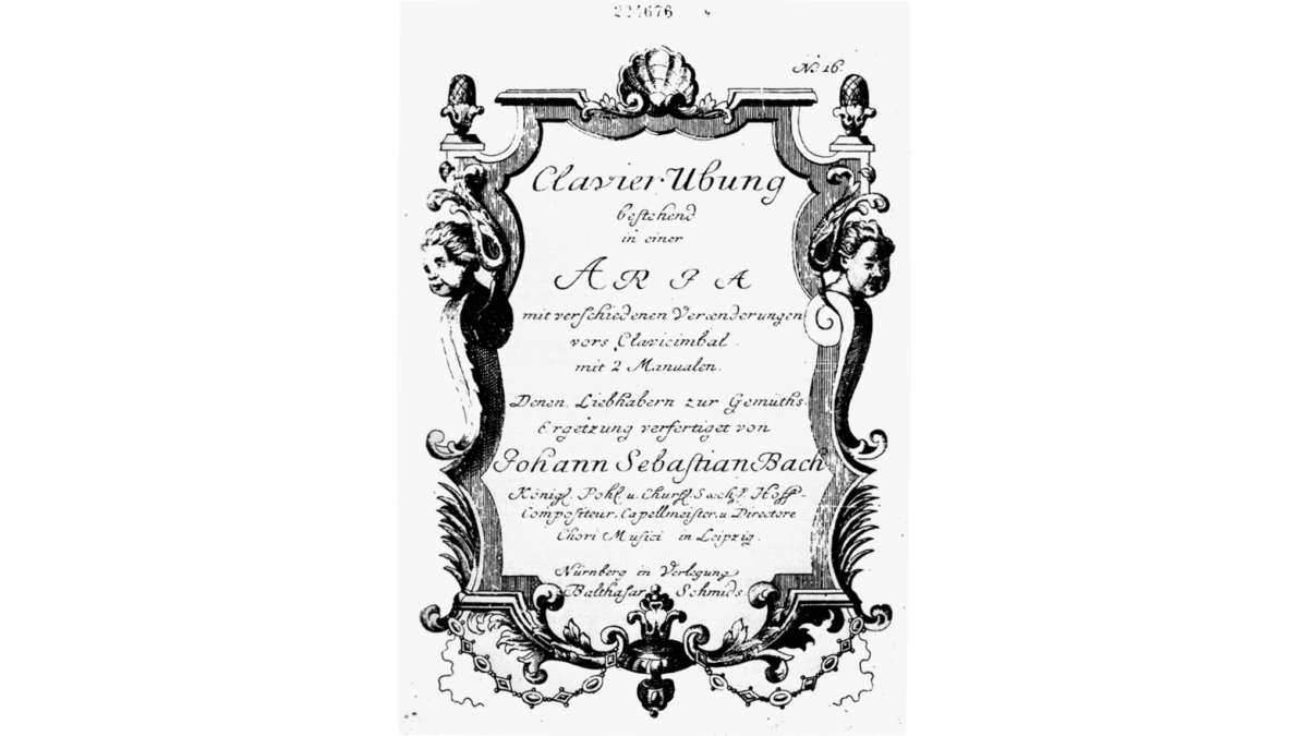 Trang nhan đề của “Biến tấu Goldberg” của soạn giả Johann Sebastian Bach. (Ảnh: Tài sản công)