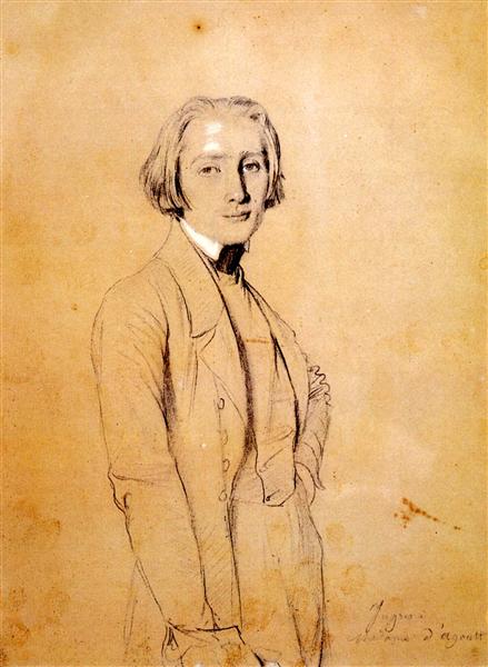 Một bức chân dung của nhà soạn nhạc Franz Liszt do họa sĩ Jean Auguste Dominique Ingres thực hiện. (Ảnh: artrenewal.org)