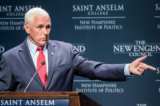 Cựu Phó Tổng thống Mike Pence nói tại sự kiện “Politics & Eggs” tại Học viện Chính trị New Hampshire tại Đại học St. Anselm ở Manchester, New Hampshire, vào ngày 17/08/2022. (Ảnh: Scott Eisen/Getty Images)