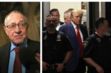 Ông Alan Dershowitz và cựu Tổng thống Donald Trump trong các bức ảnh lưu trữ. (Ảnh: Mario Tama/Getty Images; Michael M. Santiago/Getty Images)