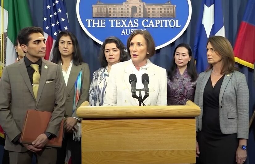 Thượng nghị sĩ Lois Kolkhorst của tiểu bang Texas trình bày tại một cuộc họp báo nêu bật hoạt động thu hoạch nội tạng cưỡng bức của chính quyền Trung Quốc, ở Austin, Texas, hôm 29/03/2023, trong một hình ảnh trích từ video. (Ảnh: The Epoch Times)