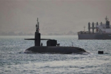 Một tàu ngầm hỏa tiễn dẫn đường có khả năng mang tới 154 hỏa tiễn Tomahawk trong một ảnh tư liệu. (Ảnh: Hải quân Hoa Kỳ qua AP)