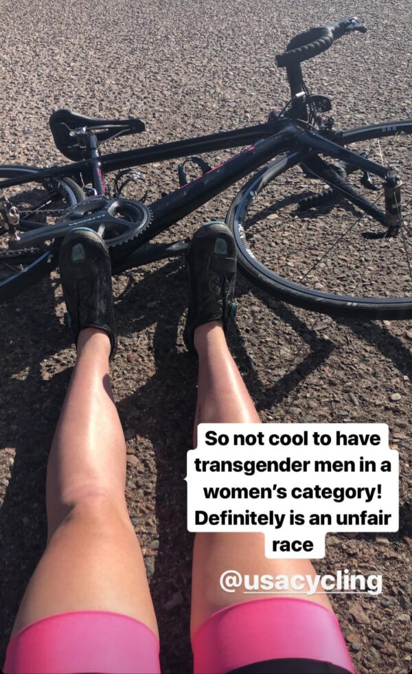 Tay đua xe đạp Natalie Church đã lên tiếng trên mạng xã hội năm 2019 để phản đối các vận động viên chuyển giới thi đấu các môn thể thao dành cho nữ. (Ảnh: Đăng dưới sự cho phép của Natalie Church)