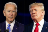 Tổng thống Joe Biden (bên trái) và cựu tổng thống Donald Trump. (Ảnh: Minh họa của The Epoch Times/Getty Images)