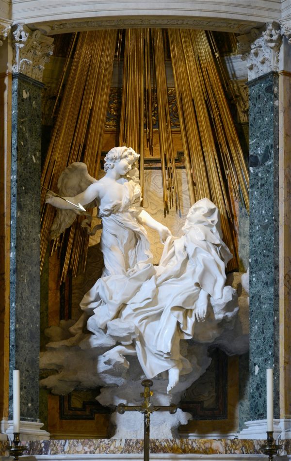 “Sự nhập định của Thánh Teresa,” 1647–1652, tác phẩm của điêu khắc gia Gian Lorenzo Bernini. Nhà nguyện Cornaro, Santa Maria della Vittoria, Rome. (Ảnh: Tài sản công)