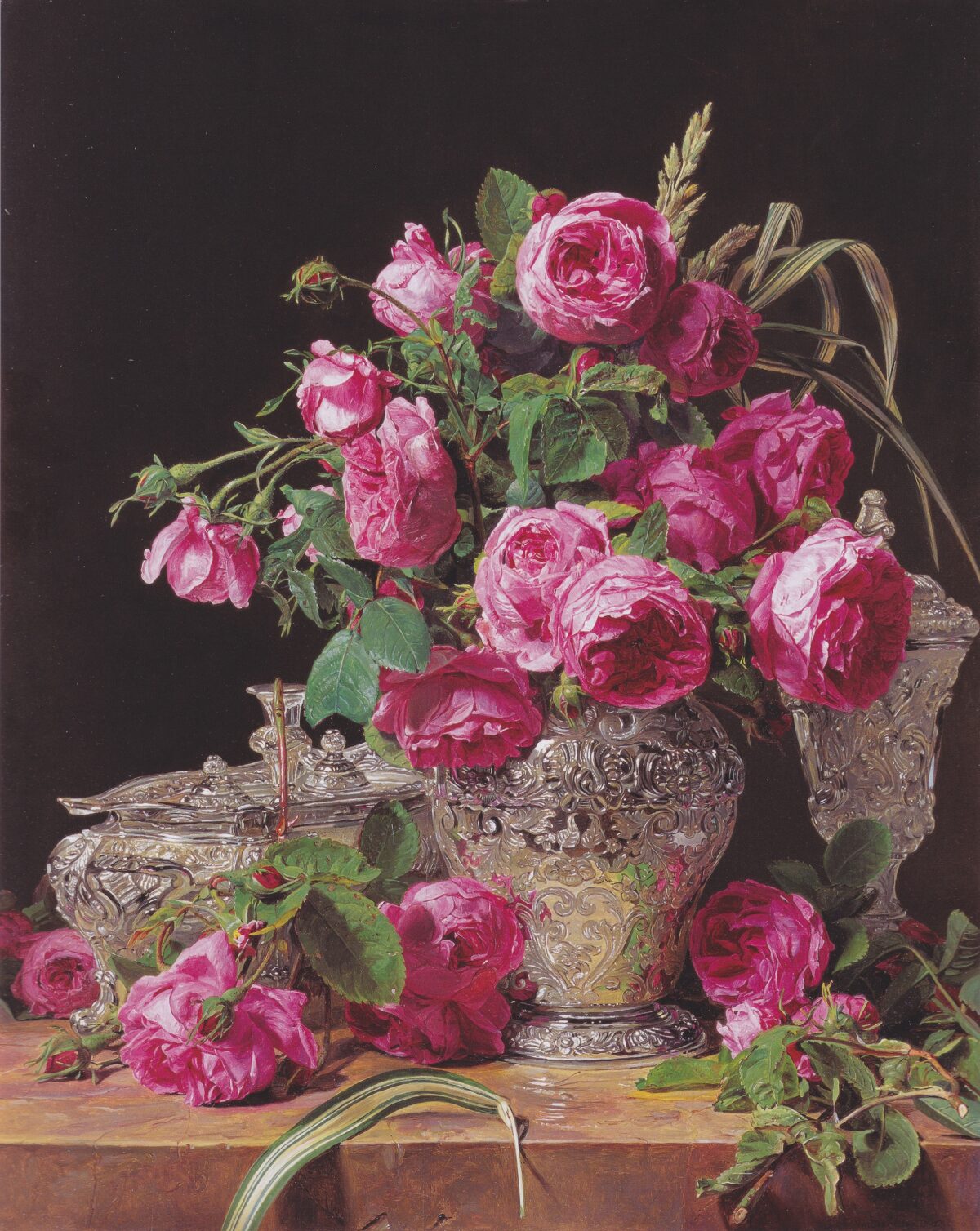 Tác phẩm “Roses” (Những đóa hồng) của họa sĩ Ferdinand Georg Waldmüller, năm 1843. Tranh sơn dầu trên gỗ; kích thước 18 7/8 inch x 15 3/8 inch. Bảo tàng Liechtenstein, Vienna. (Ảnh: Tài sản công)