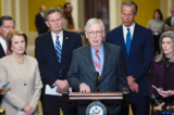 Lãnh đạo Thiểu số Thượng viện Mitch McConnell (Cộng Hòa-Kentucky) nói trong một cuộc họp báo tại Tòa nhà Quốc hội Hoa Kỳ hôm 24/01/2023. (Ảnh: Win McNamee/Getty Images)