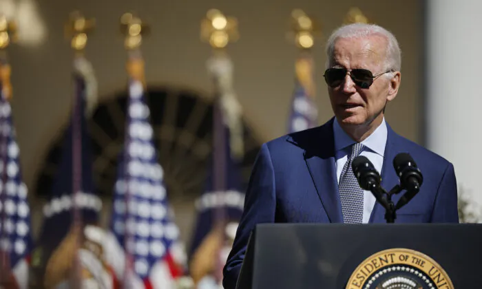 Tổng thống Joe Biden trình bày tại Hoa Thịnh Đốn hôm 28/09/2022. (Ảnh: Chip Somodevilla/Getty Images)