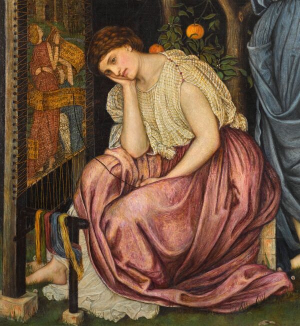 Nàng Penelope, người vợ chung thủy của chàng Odysseus [là người] sống có đức hạnh. Tác phẩm “Penelope” của họa sĩ John Roddam Spencer Stanhope, năm 1864. Công ty đấu giá mỹ nghệ Sotheby’s, tháng 11/2017. (Ảnh: PD-US)