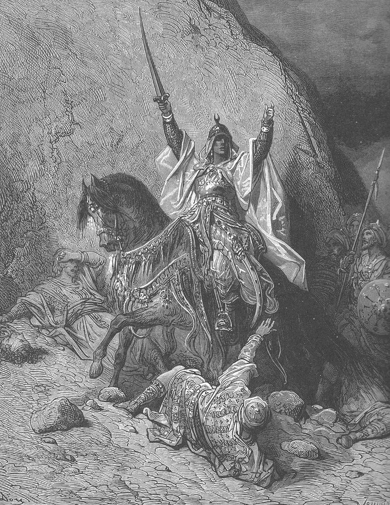 Một bức tranh thế kỷ 19 vẽ chiến thắng của Quốc vương Saladin, tác phẩm của Gustave Doré. (Ảnh: Tài sản công)