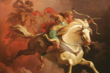 Trong bản ballad này, chú Bạch Mã tượng trưng cho việc giữ gìn đức tin tín ngưỡng thuần khiết và nhiệt thành. “The Vision of the White Horse,” (Khải tượng của Bạch Mã), tranh của họa sĩ Philip James de Loutherbourg, vẽ năm 1798. Tranh sơn dầu trên vải canvas. Hệ thống phòng trưng bày Tate, London. (Ảnh: Tài sản công)