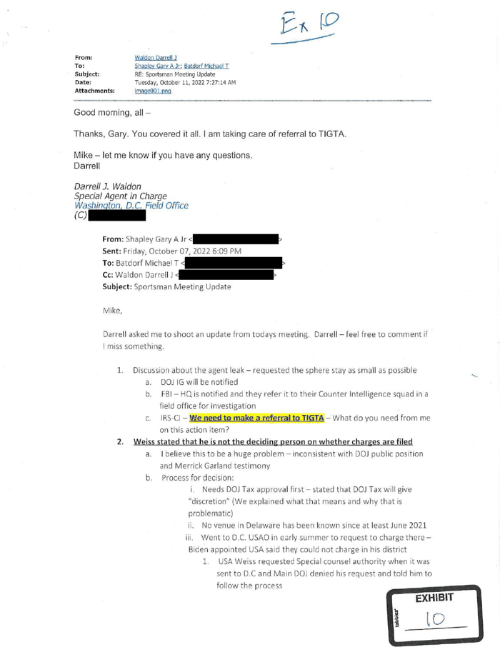 Bức thư điện tử mới mâu thuẫn với lời khai của ông Garland về cuộc điều tra ông Hunter Biden