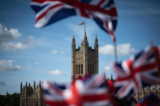 Cờ Union Jack tung bay ở London vào ngày 18/09/2022. (Ảnh: Loic Venance/AFP qua Getty Images)