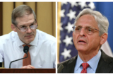 Chủ tịch Tư pháp Hạ viện Jim Jordan (cộng Hòa-Ohio) và Tổng chưởng lý Merrick Garland trong ảnh hồ sơ. (Ảnh: Anna Moneymaker/Getty Images; Mandel Ngan/AFP qua Getty Images)