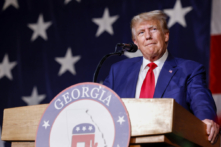Cựu Tổng thống Donald Trump nói chuyện tại đại hội Đảng Cộng Hòa ở tiểu bang Georgia tại Trung tâm Thương mại và Hội nghị Columbus, ở Columbus, Georgia, hôm 10/06/2023. (Ảnh: Anna Moneymaker/Getty Images)