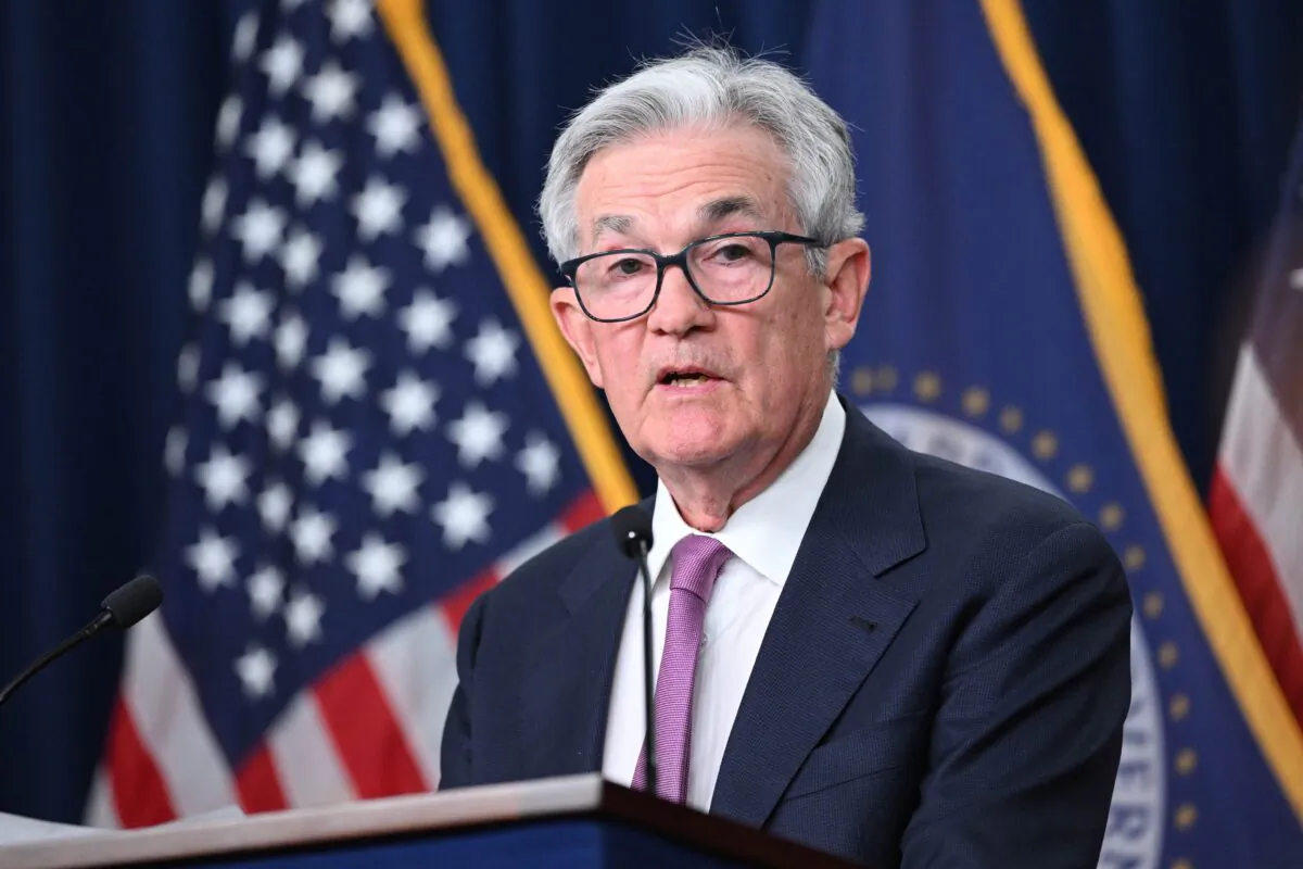 Chủ tịch Hội đồng Dự trữ Liên bang Jerome Powell nói trong cuộc họp báo sau cuộc họp của Ủy ban Thị trường Mở Liên bang, tại Cục Dự trữ Liên bang ở Hoa Thịnh Đốn hôm 14/06/2023. (Ảnh: Mandel Ngan/AFP qua Getty Images)