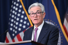 Chủ tịch Hội đồng Dự trữ Liên bang Jerome Powell nói trong một cuộc họp báo tại Cục Dự trữ Liên bang ở Hoa Thịnh Đốn, hôm 14/06/2023. (Ảnh: Mandel Ngan/AFP qua Getty Images)