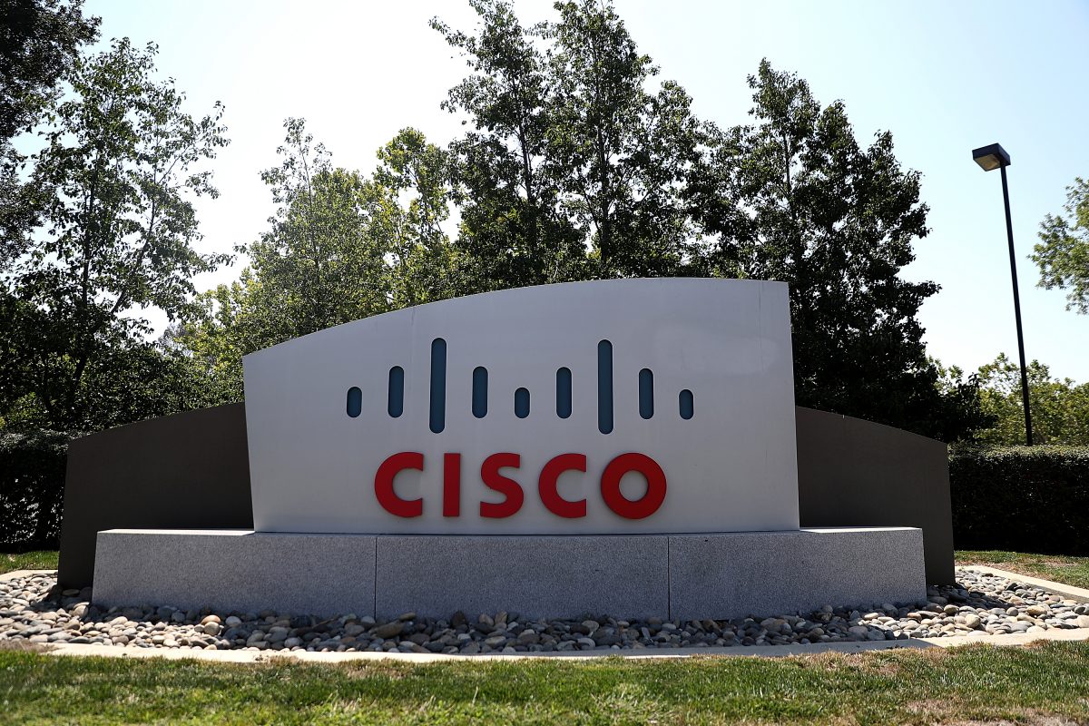 Logo của Cisco Systems được nhìn thấy trong một tập tin ảnh chụp năm 2017. (Ảnh: Justin Sullivan/Getty Images)