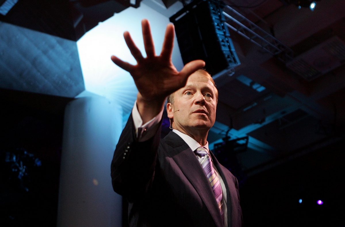 Giám đốc điều hành John Chambers của Cisco Systems tại hội nghị Oracle OpenWorld năm 2006 ở San Francisco. (Ảnh: Justin Sullivan/Getty Images)