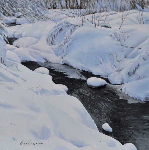 Tác phẩm “Winter Slumber” (Ngủ đông) của họa sĩ Jake Gaedtke, vẽ năm 2021. Tranh sơn dầu trên vải canvas; 12 inch x 12 inch. (Ảnh: Jake Gaedtke)