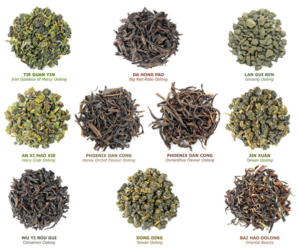 Các loại trà ô long nổi tiếng của Trung Quốc. (Ảnh: Shutterstock)