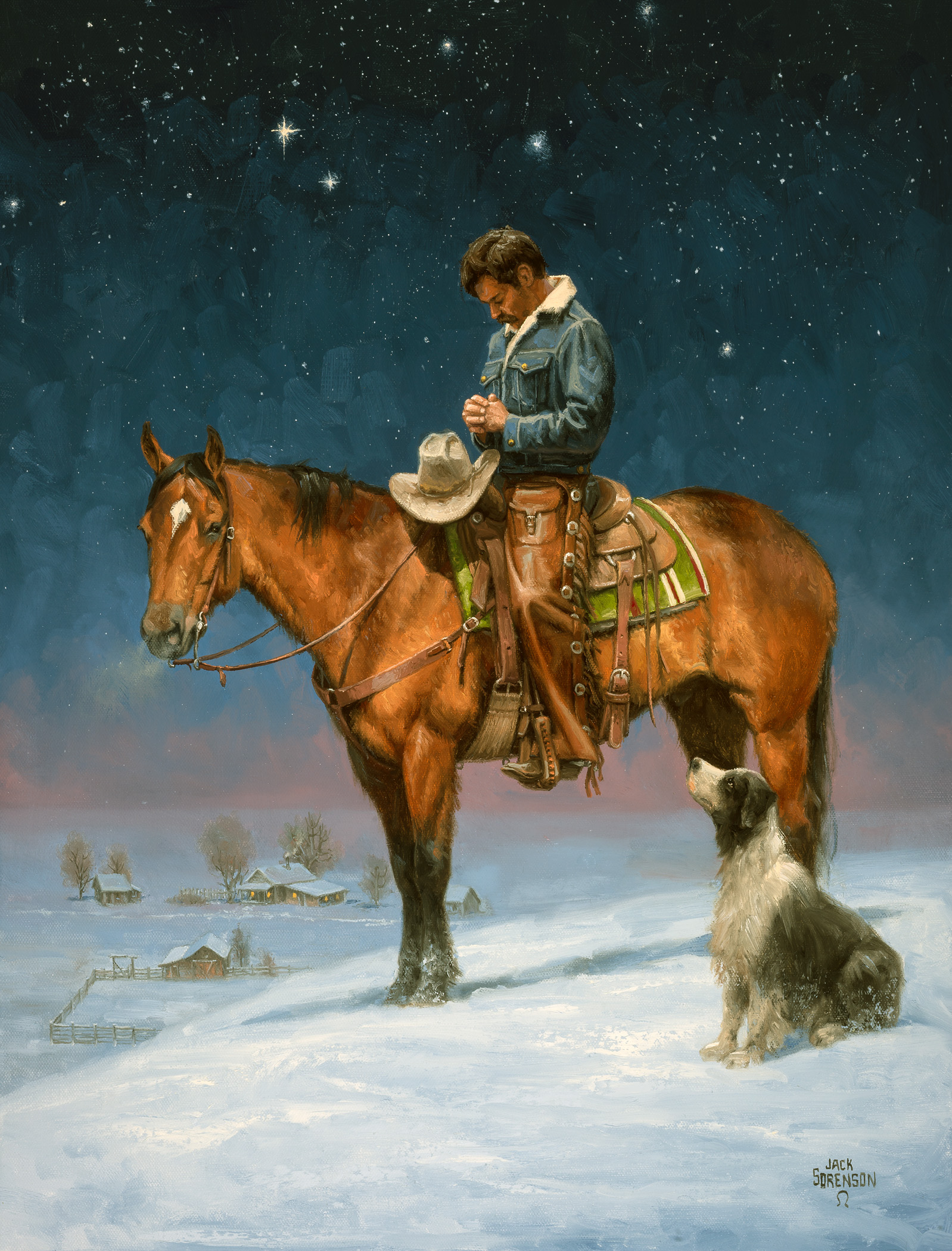 Tác phẩm “Prayer of Thanks” (Lời Cầu Nguyện Tạ Ơn) vẽ bởi họa sĩ Jack Sorenson. (Ảnh: Đăng dưới sự cho phép của ©Jack Sorenson Fine Art, Inc.)