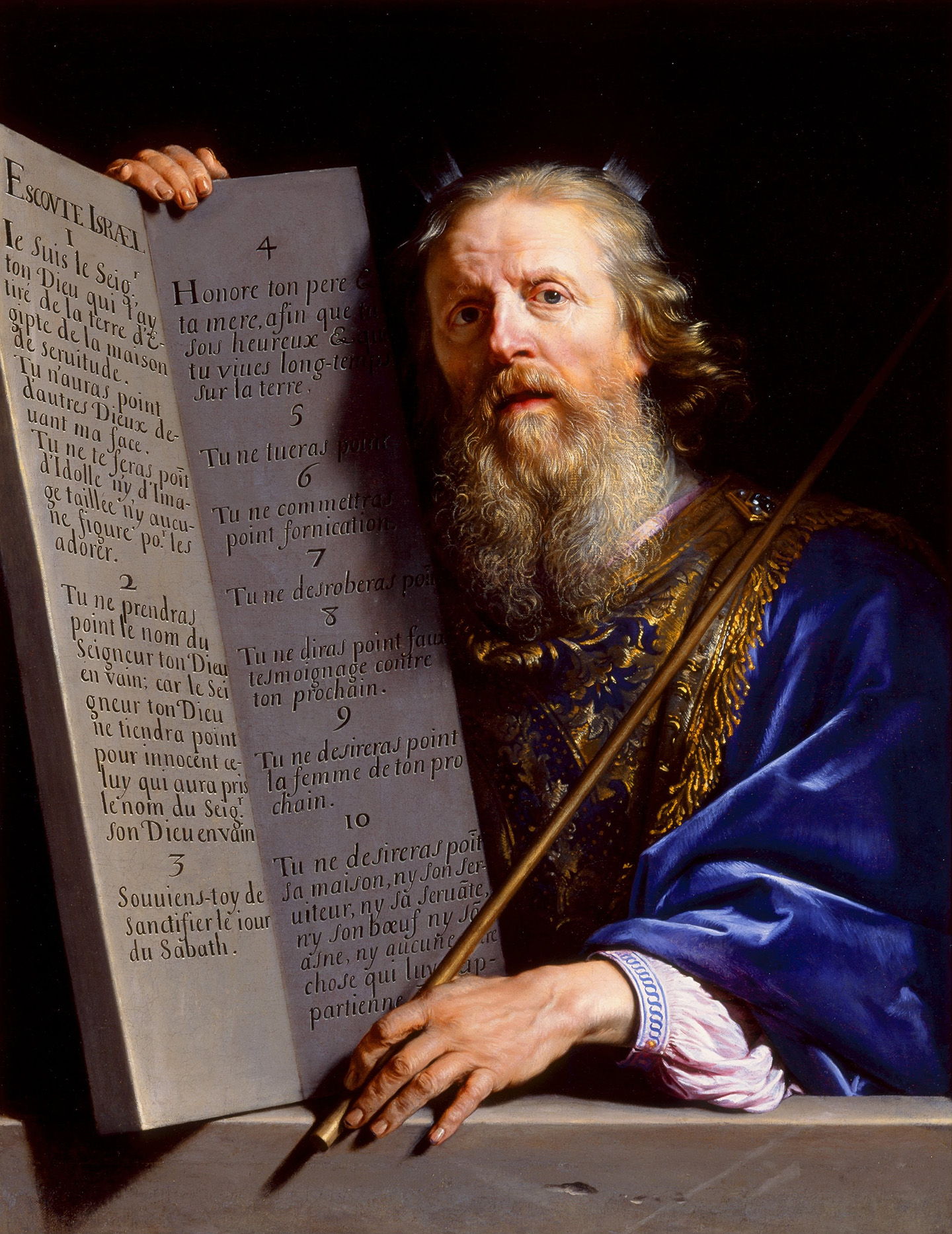 Tác phẩm “Moses Presenting the Tablets of the Law (Moses trình bày các bản luật) của họa sĩ người Pháp Philippe de Champaigne, khoảng năm 1648. Tranh sơn dầu trên vải canvas. Bảo tàng Nghệ thuật Milwaukee, Wisconsin. (Ảnh: Tài liệu công cộng)