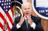 Tổng thống Joe Biden nói trong Diễn đàn trực tuyến về Năng lượng và Khí hậu của các nền Kinh tế Lớn (MEF) tại Thính phòng phía Nam của Tòa nhà Văn phòng Điều hành Eisenhower vào ngày 01/06/2022 ở Hoa Thịnh Đốn. (Ảnh: Alex Wong/Getty Images)
