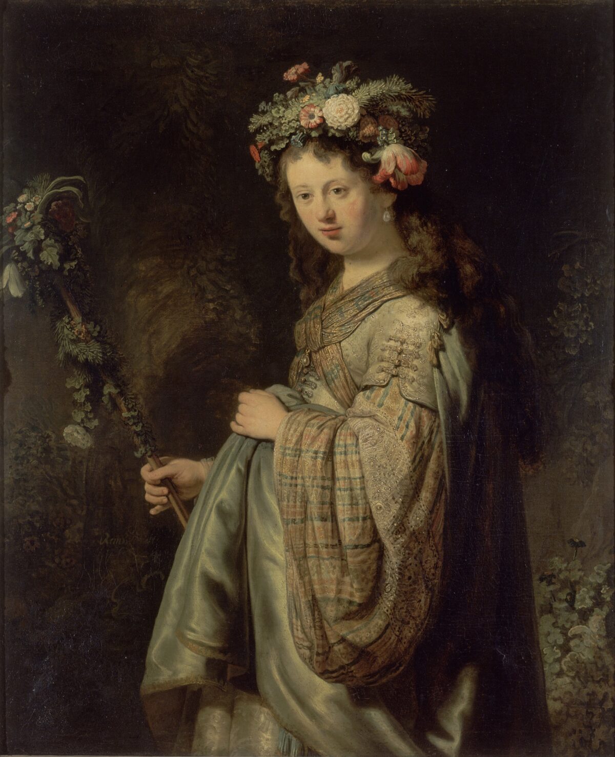 Bức tranh “Flora” do họa sĩ Rembrandt vẽ năm 1634. Tranh sơn dầu trên vải; Kích thước 102.2cm x 101cm. Bảo tàng Nhà nước Hermitage, St. Petersburg, Nga. (Nguồn: Tư liệu công cộng)