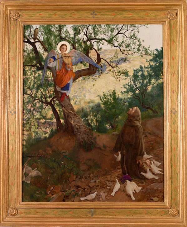 Tác phẩm “Saint Francis of Assisi and the Heavenly Melody” (Thánh Francis thành Assisi và Giai điệu Thiên đàng), vẽ năm 1904, bởi Frank Cadogan Cowper. Tranh sơn dầu trên vải canvas; kích thước: 36 1/2 inch x 29 5/8 inch. Bộ sưu tập tư nhân. (Ảnh: Đăng dưới sự cho phép của chủ sở hữu)