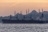 Asl Tia, một tàu chở ngũ cốc của Ukraine, đi qua eo biển Bosphorus, ở Istanbul hôm 02/11/2022. (Ảnh: Umit Bektas/Reuters)