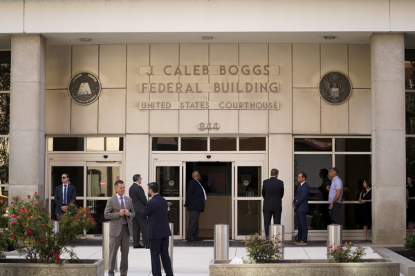 Tòa nhà Liên bang J. Caleb Boggs ở Wilmington, Delaware, hôm 26/07/2023. (Ảnh: Madalina Vasiliu/The Epoch Times)