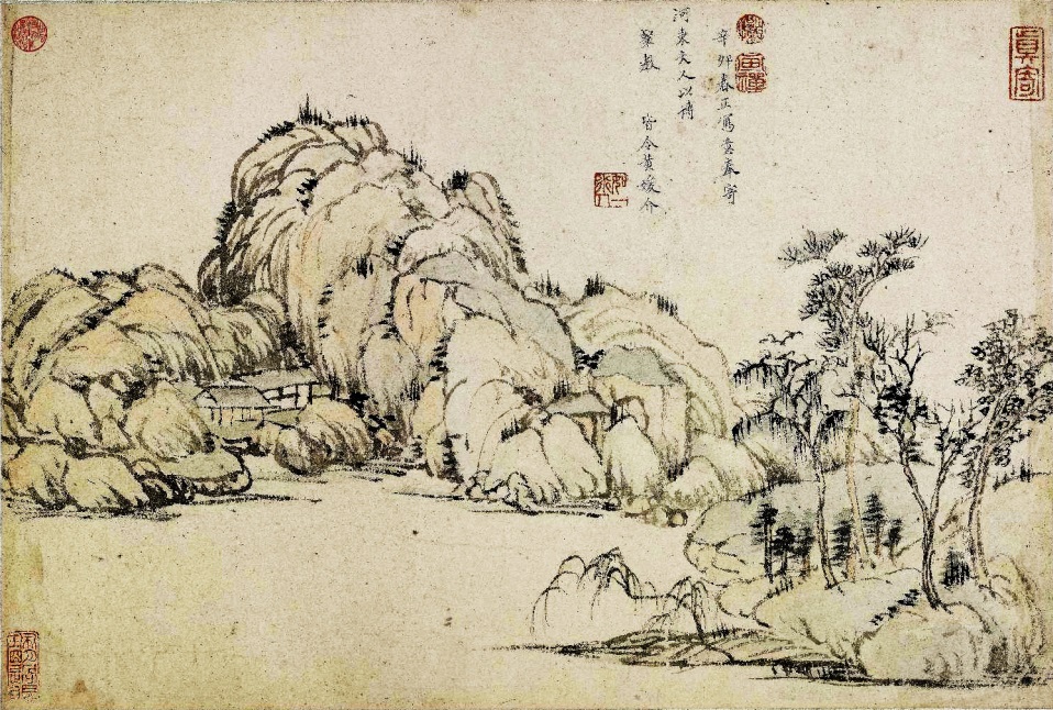 Tranh phong cảnh “Nguyệt đê yên liễu đồ” của Liễu Như Thị (đoạn thứ hai), lưu trữ tại Bảo tàng Cố cung Bắc Kinh. (Ảnh: Tài sản công)