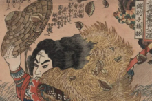 Tầm ảnh hưởng của danh tác “Thủy Hử” đã lan rộng đến Nhật Bản. Mộc bản này (phần chi tiết) miêu tả về Dương Lâm, một vị anh hùng trong “Thủy Hử”, được họa sĩ người Nhật Utagawa Kuniyoshi vẽ trong loạt tranh minh họa mộc bản của ông. Bộ phận bản in và hình ảnh của Thư viện Quốc hội Hoa Kỳ. (Ảnh: Tài liệu công cộng)
