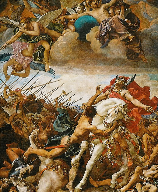 Joseph Blanc (người Pháp, 1846-1904) - Trận chiến Tolbiac, tranh sơn dầu, Điện Panthéon ở Paris, Pháp.